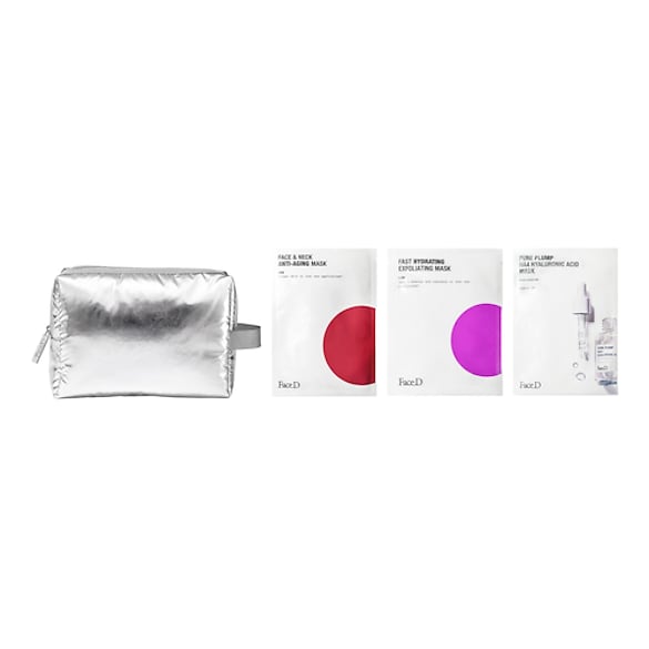 SILVER POUCH KIT - idratare, esfoliare e ringiovanire la pelle, FACE D